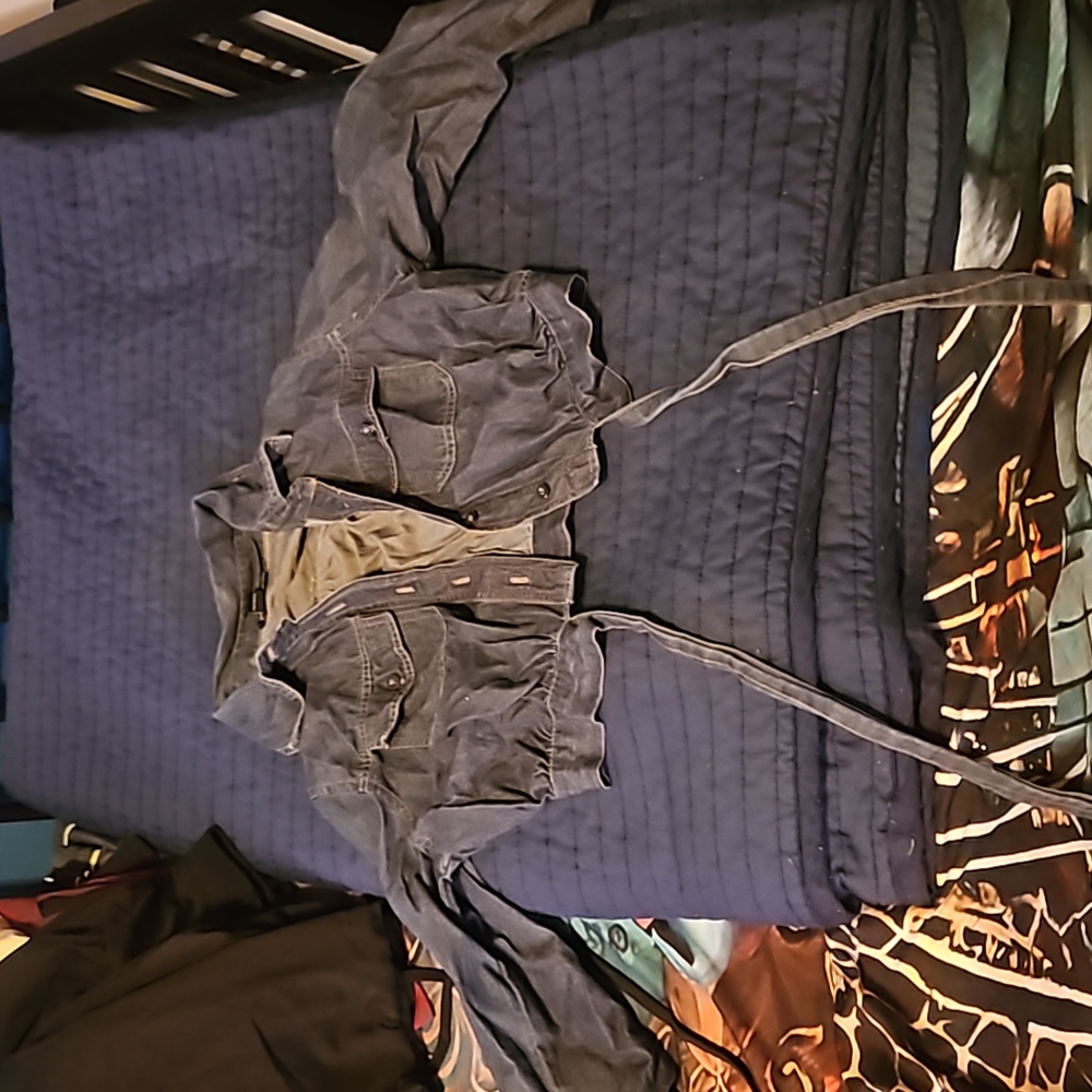 Cropped jean vest